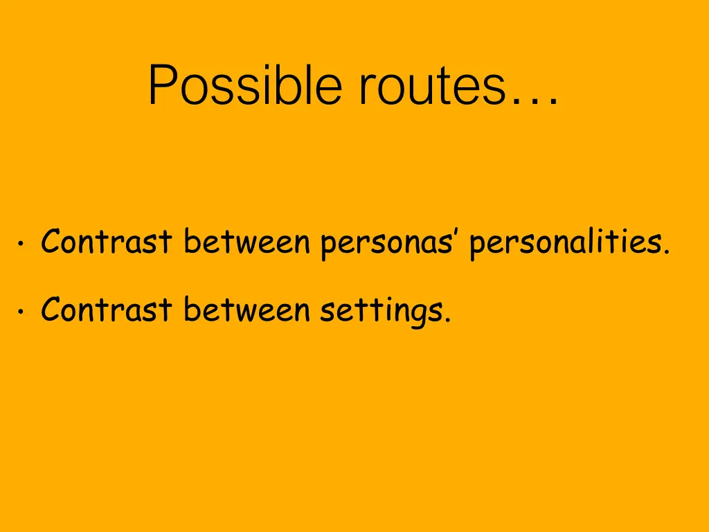 possible routes