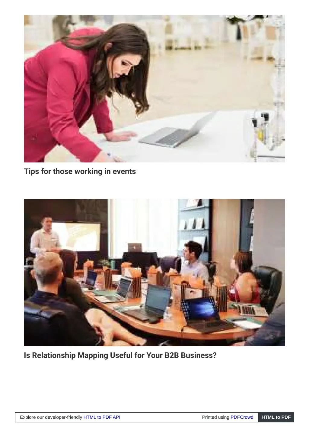 tips for those working in events