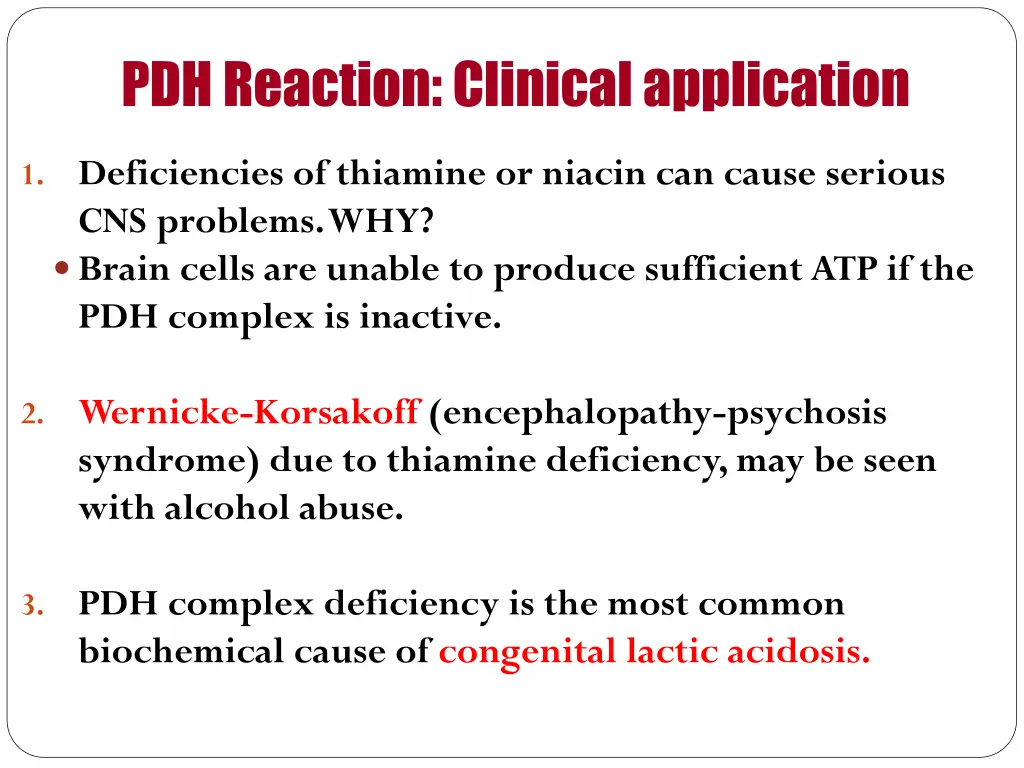 pdh reaction clinical application