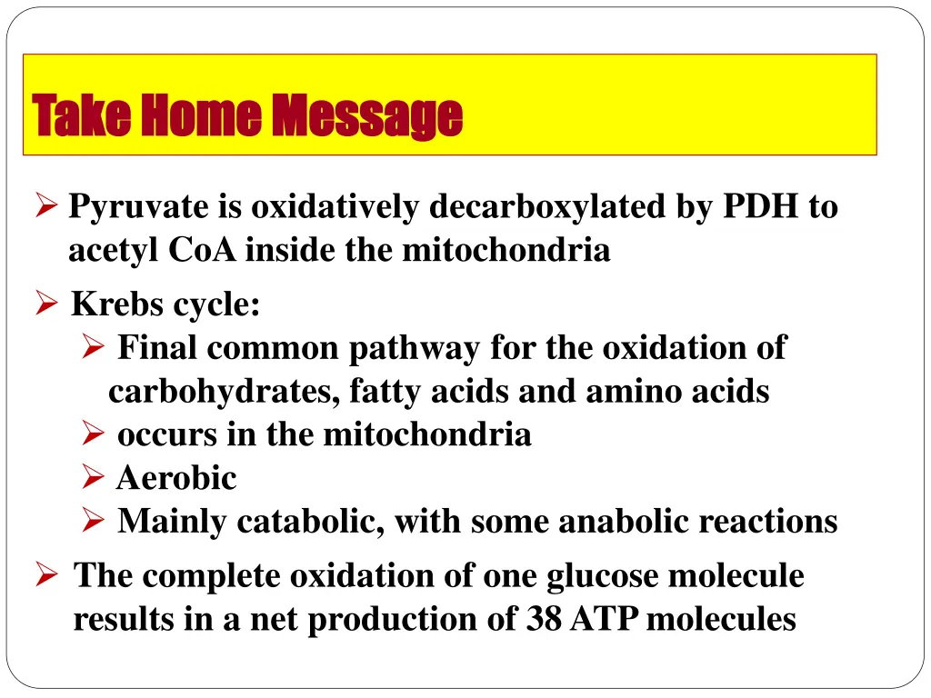 take home message take home message