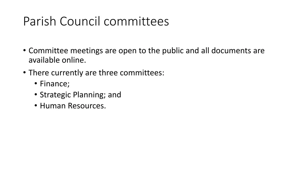 parish council committees