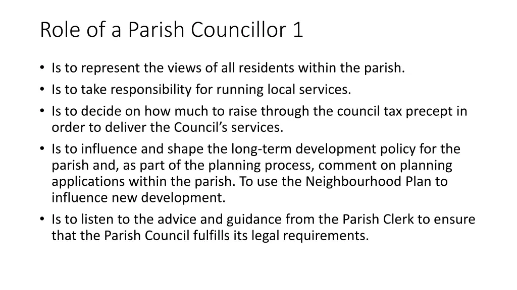 role of a parish councillor 1