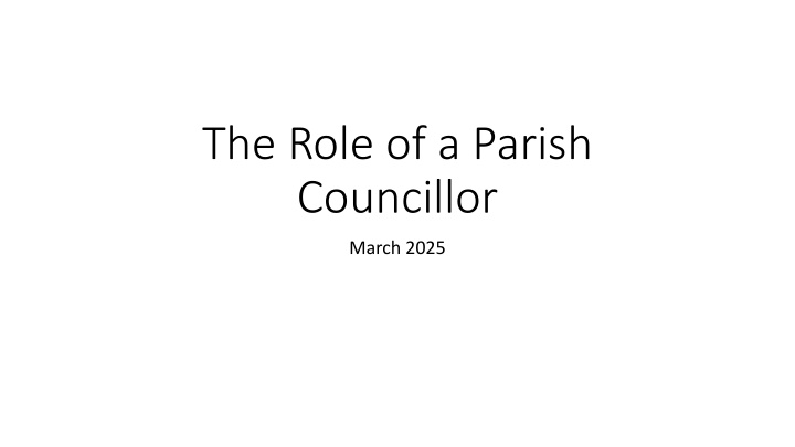 the role of a parish councillor