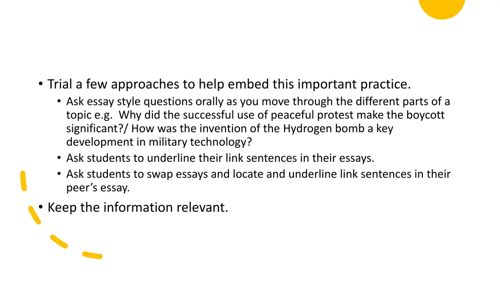 trial a few approaches to help embed this