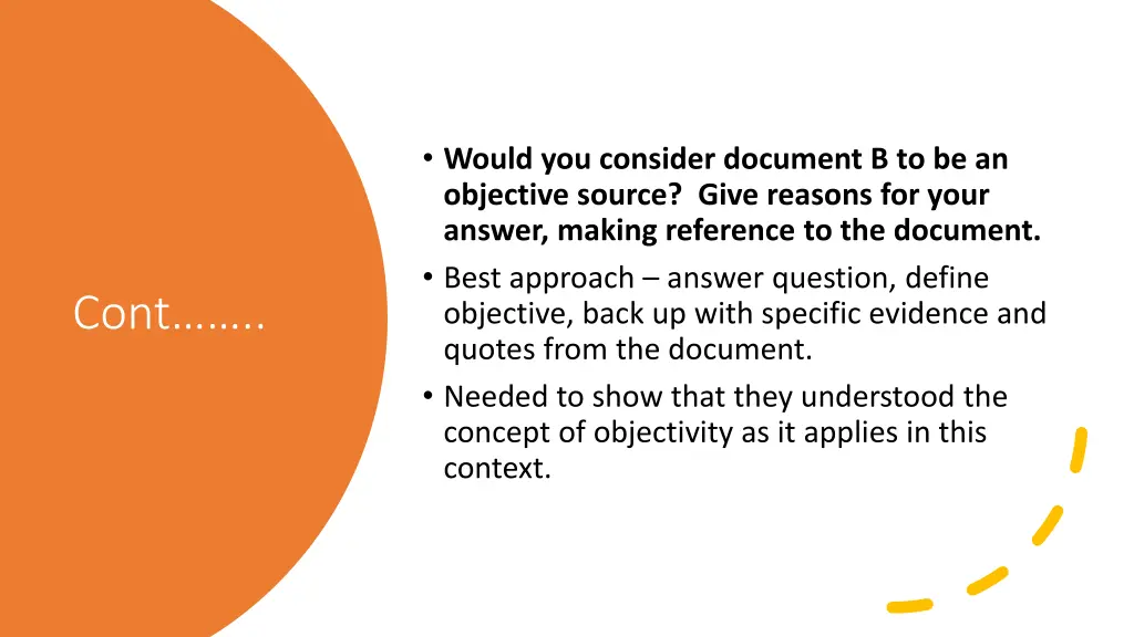 would you consider document b to be an objective