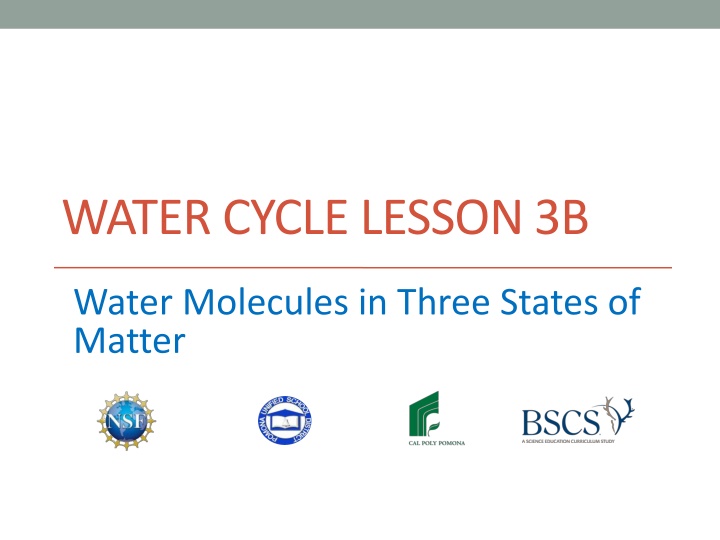 water cycle lesson 3b