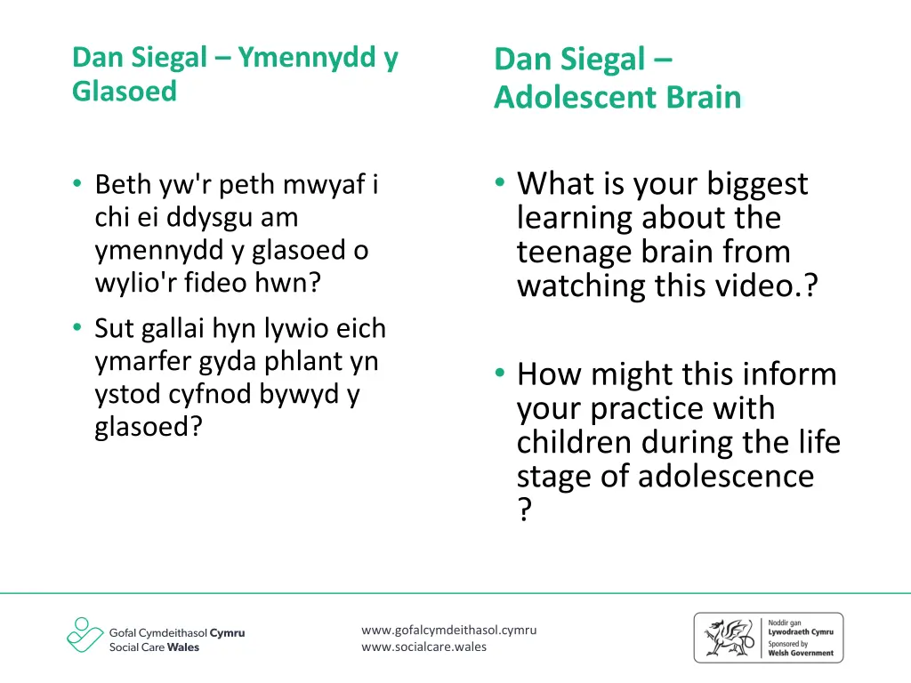 dan siegal ymennydd y glasoed