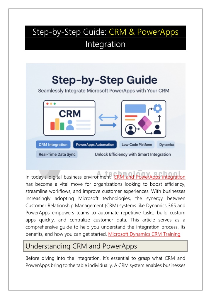 step by step guide crm powerapps integration