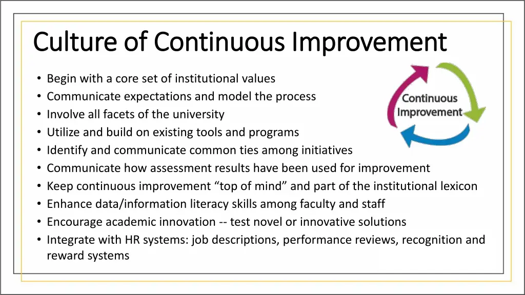 culture of continuous improvement culture