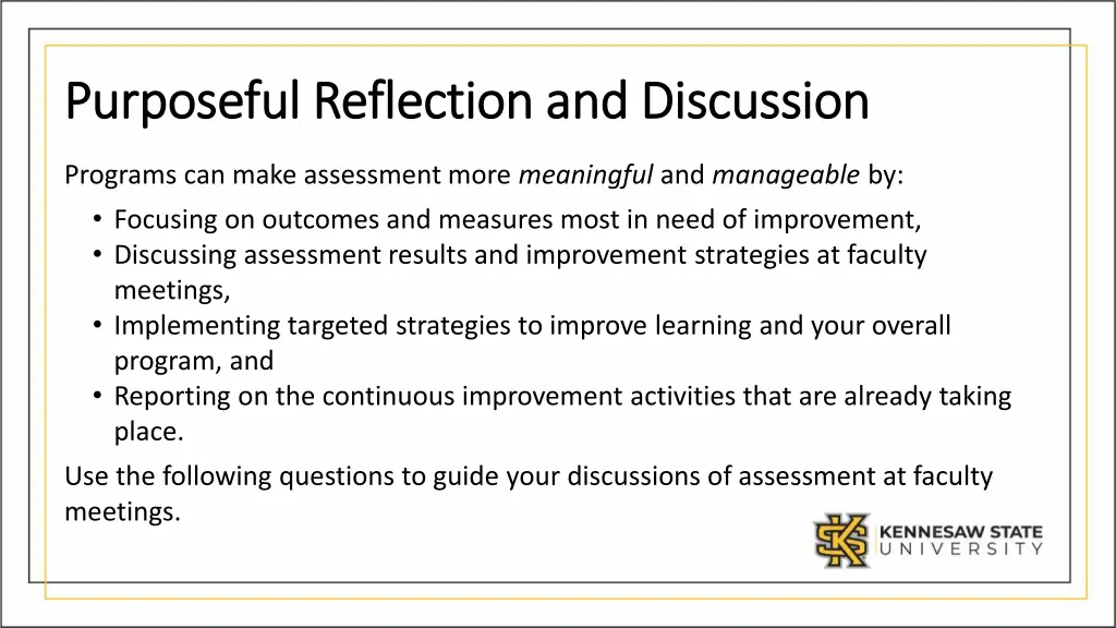 purposeful reflection and discussion purposeful