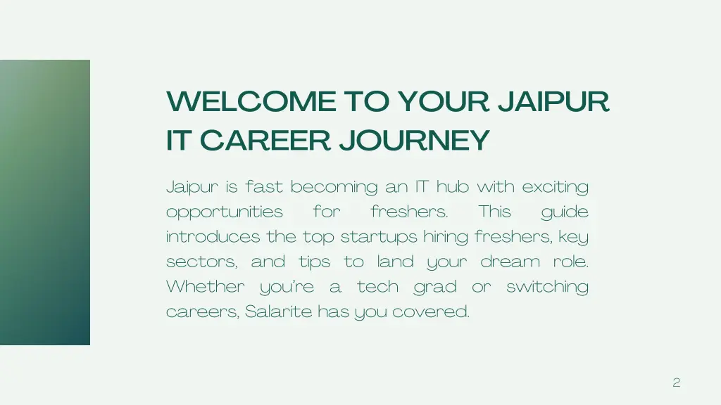 welcome to your jaipur it career journey