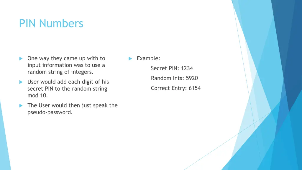 pin numbers