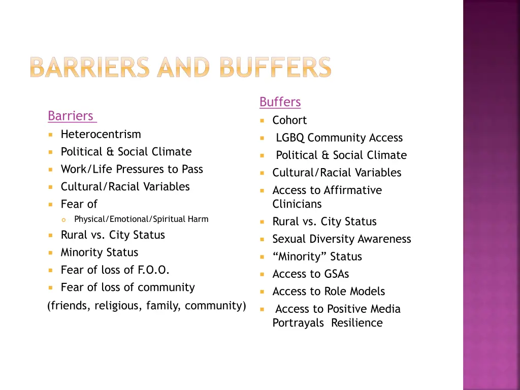 barriers and buffers 1