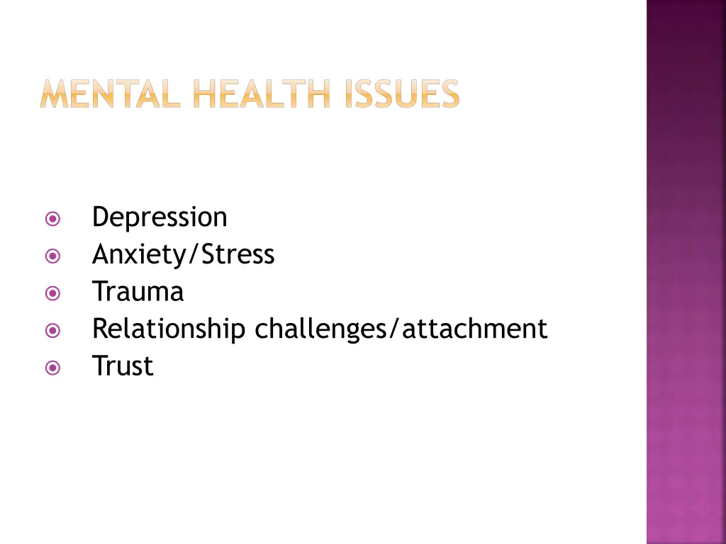 mental health issues