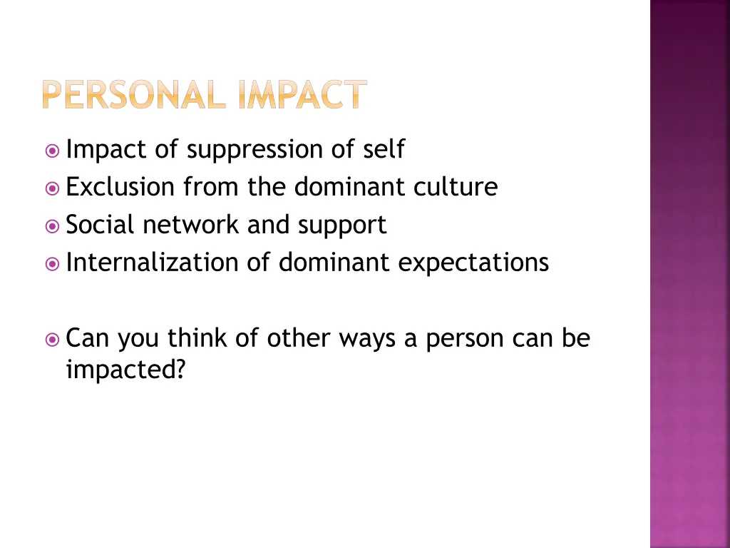 personal impact