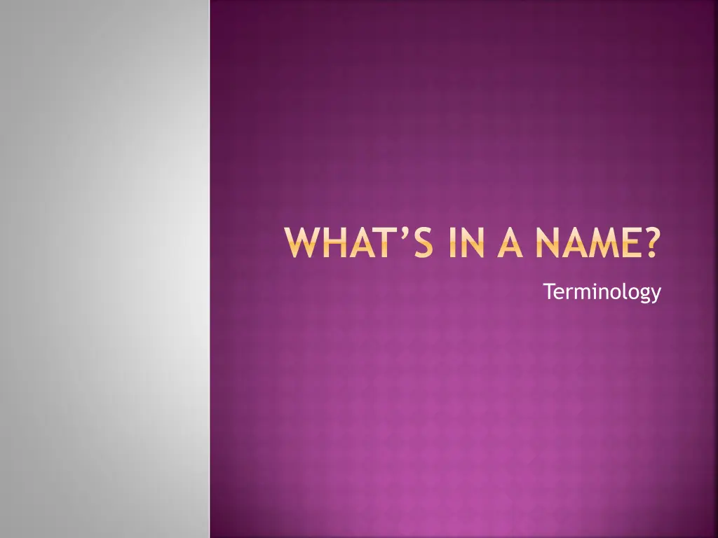 what s in a name