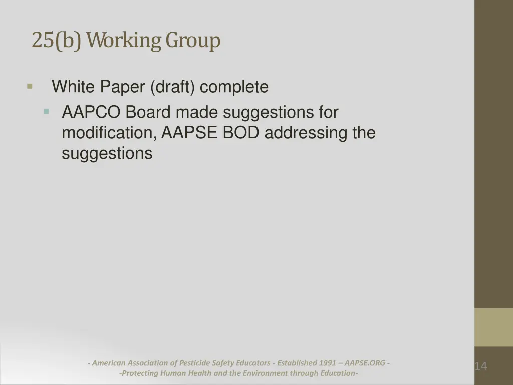 25 b workinggroup