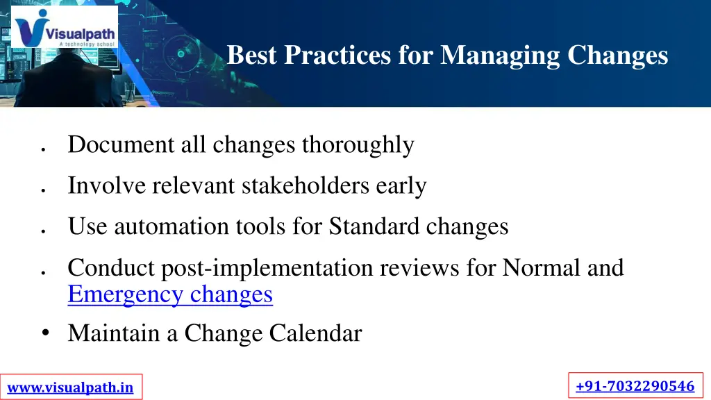 best practices for managing changes