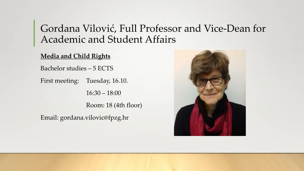 gordana vilovi full professor and vice dean