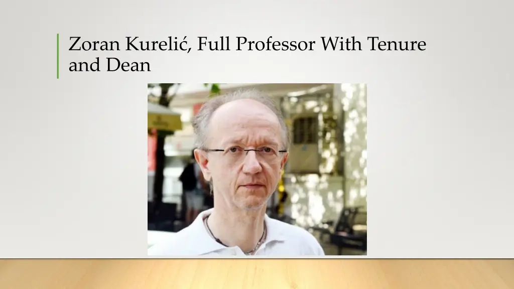 zoran kureli full professor with tenure and dean