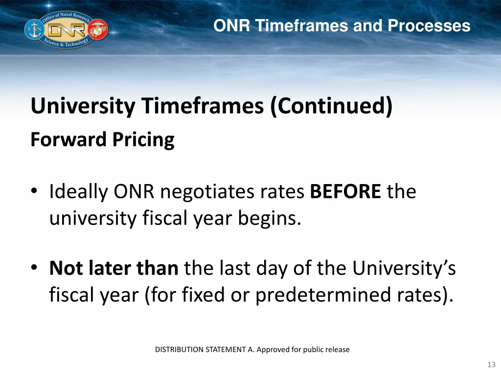onr timeframes and processes 1