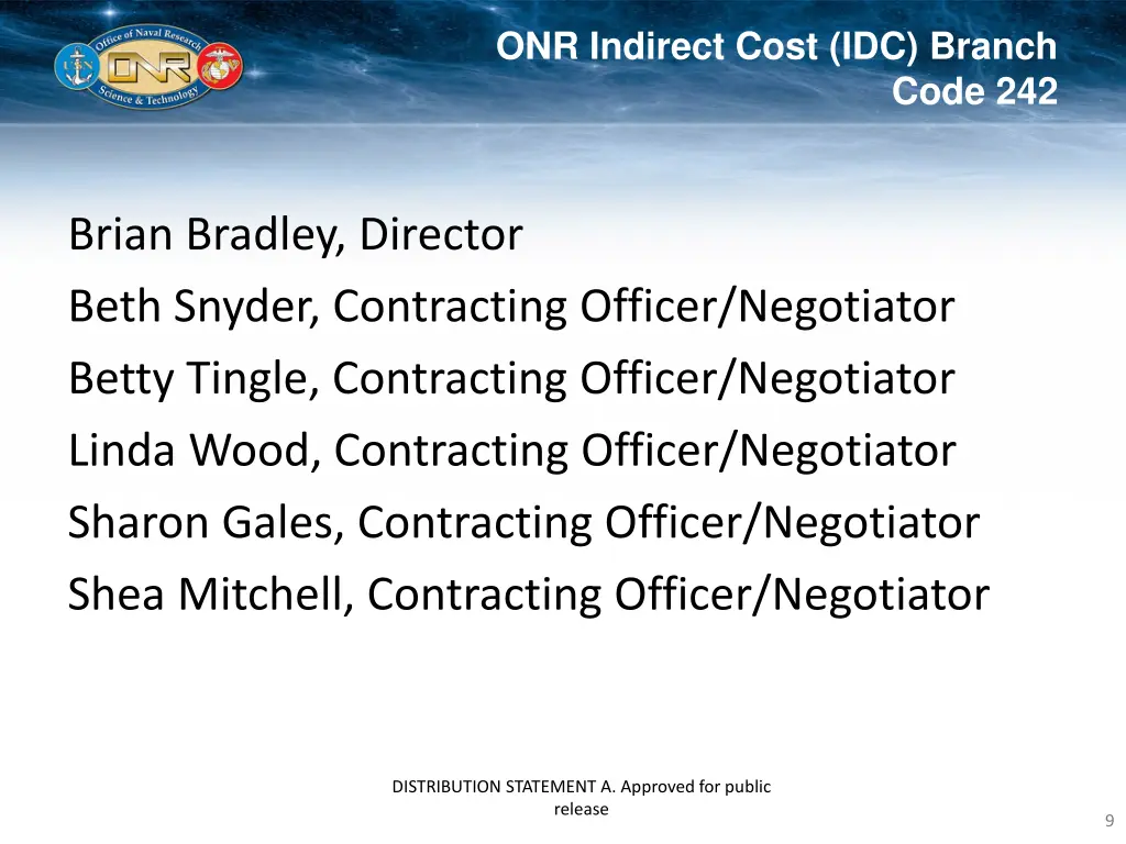 onr indirect cost idc branch