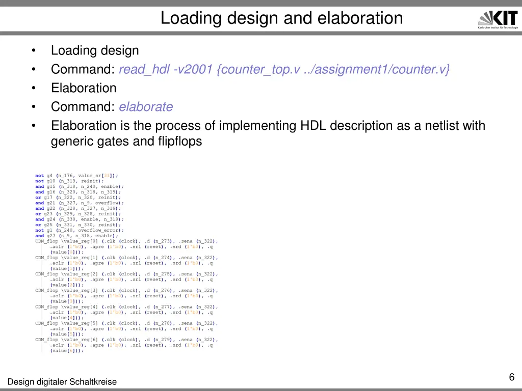 loading design and elaboration