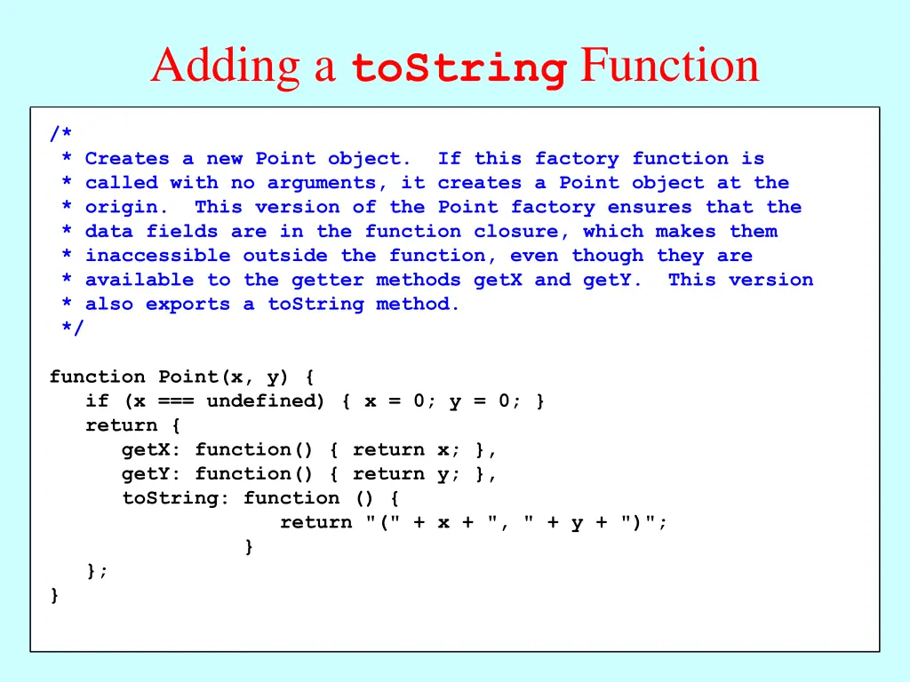 adding a tostring function