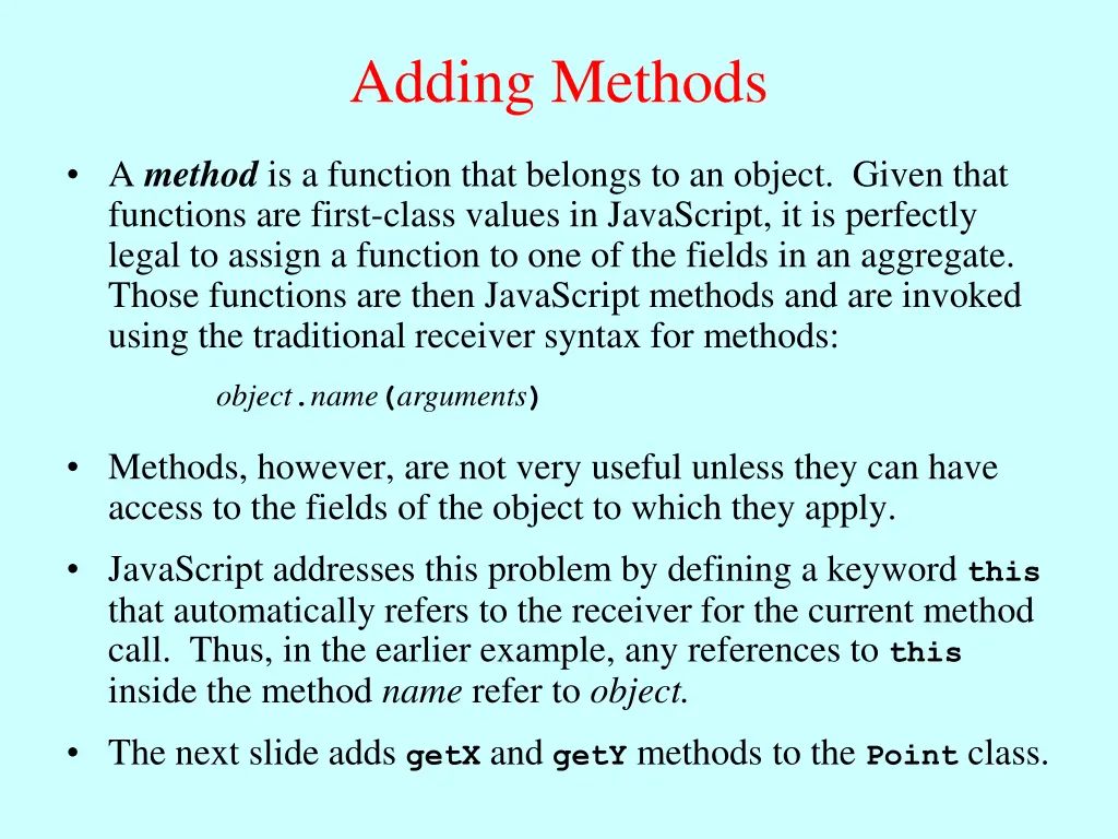adding methods