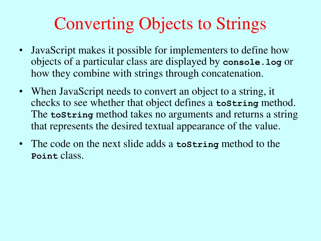 converting objects to strings