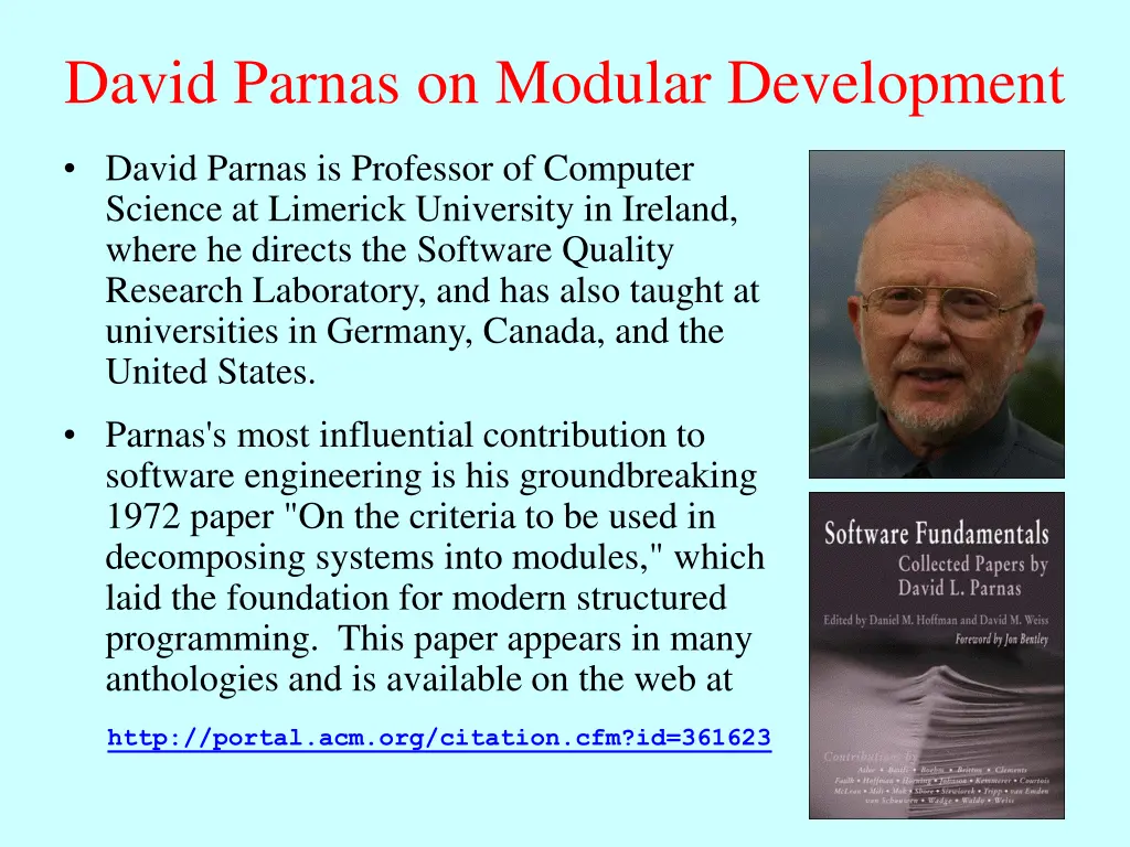 david parnas on modular development