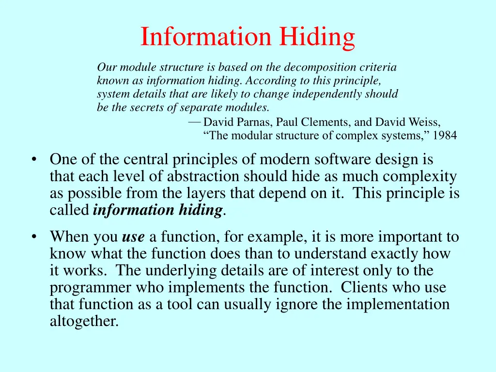 information hiding