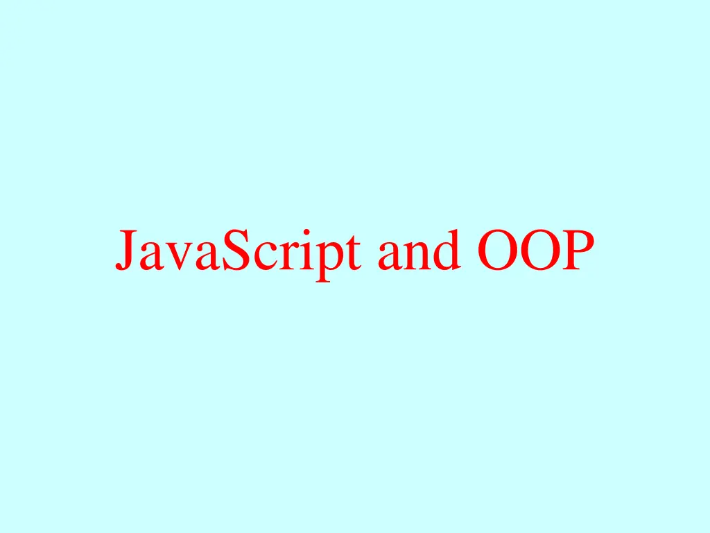 javascript and oop 1