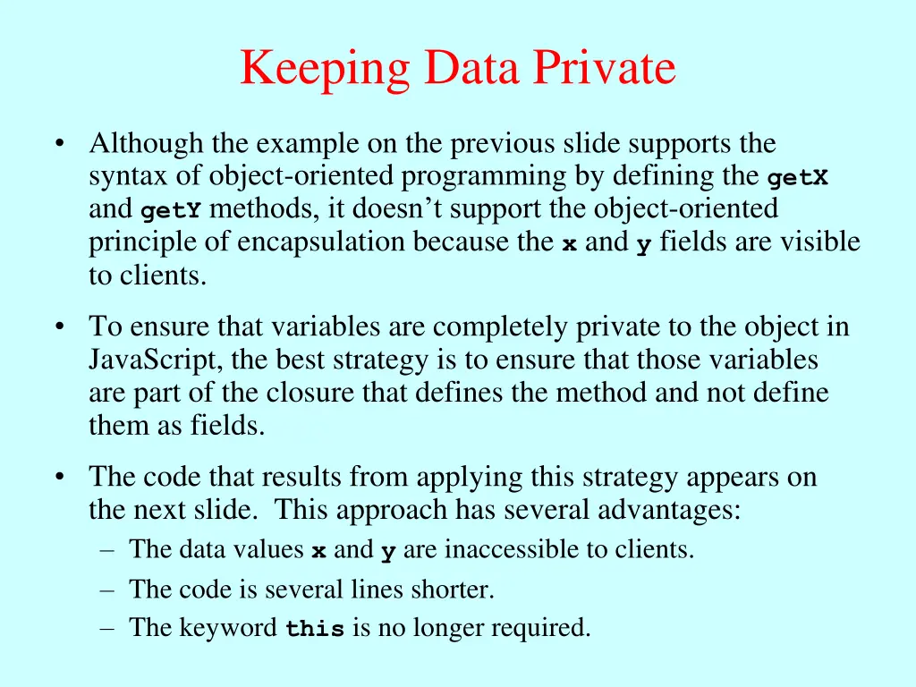 keeping data private