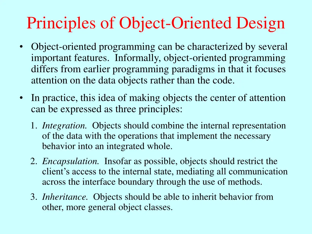 principles of object oriented design