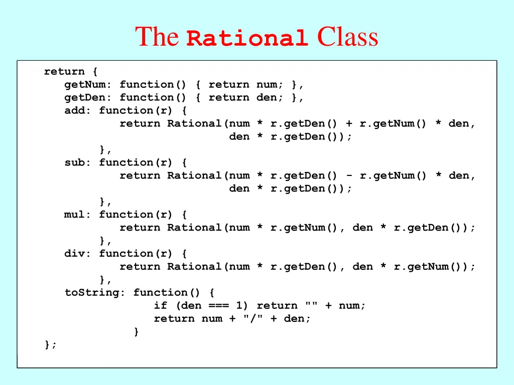 the rational class 1