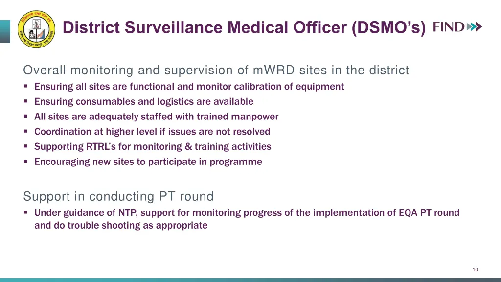 district surveillance medical officer dsmo s