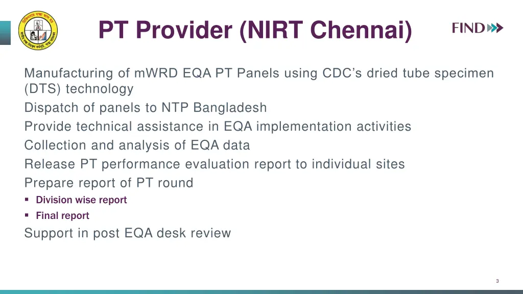 pt provider nirt chennai
