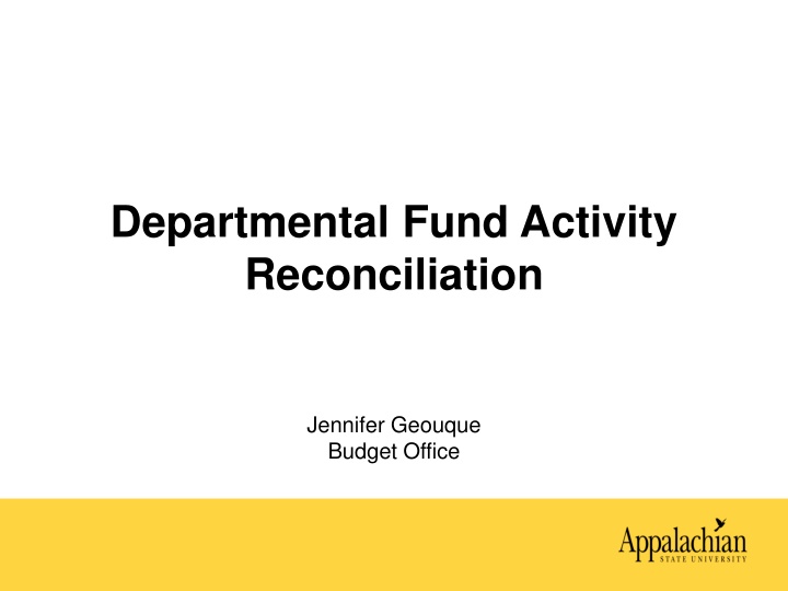 departmental fund activity reconciliation