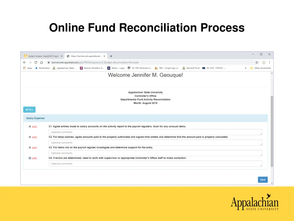 online fund reconciliation process 10