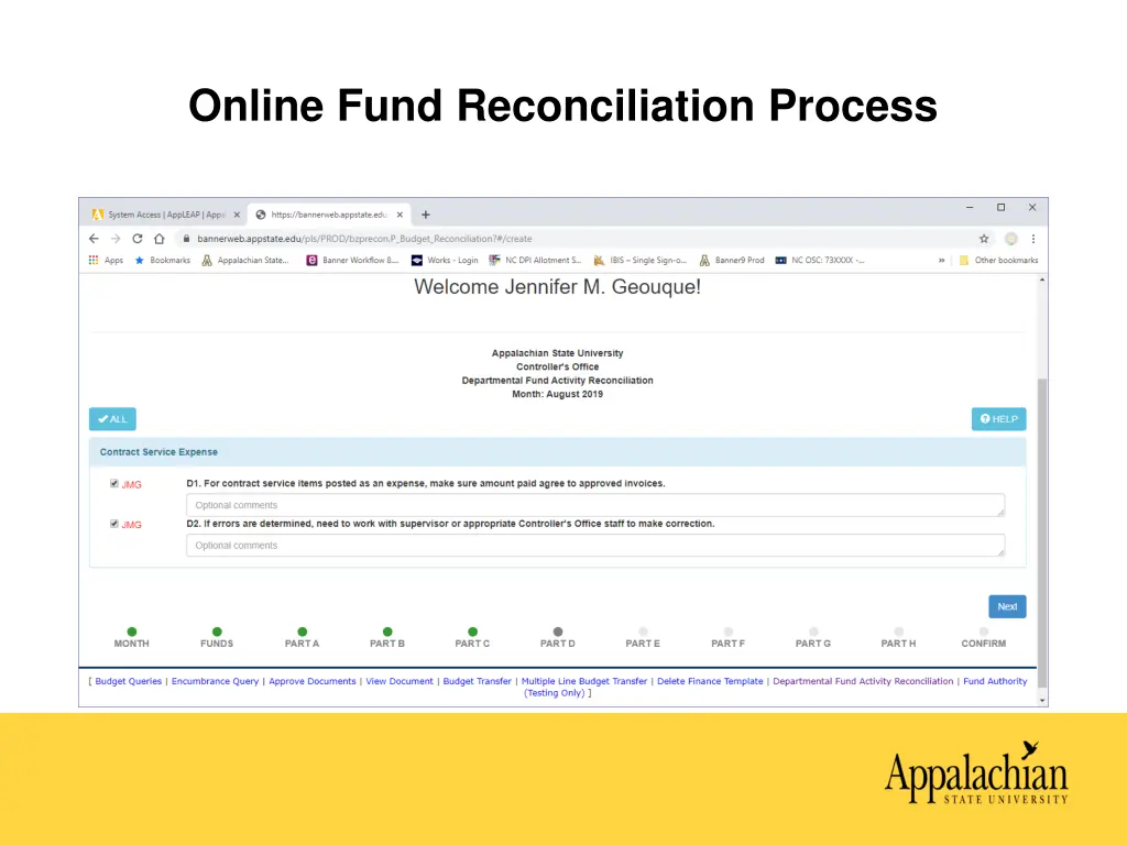 online fund reconciliation process 11