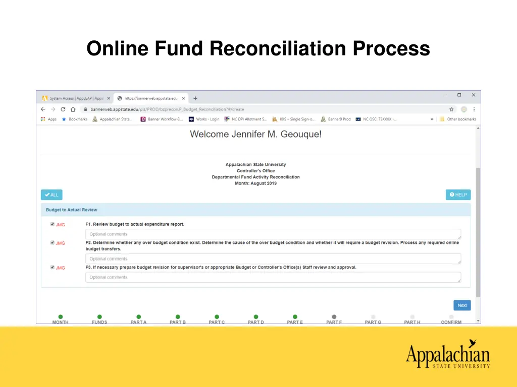 online fund reconciliation process 13