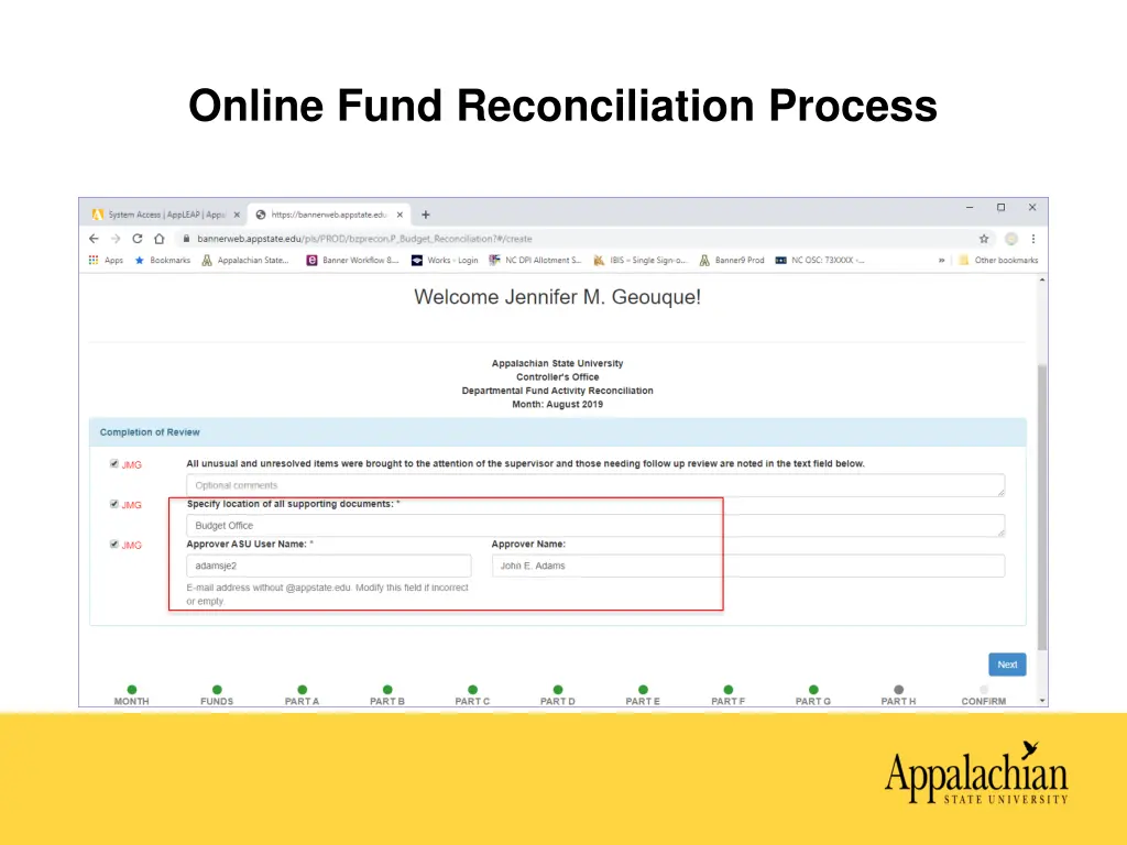 online fund reconciliation process 15