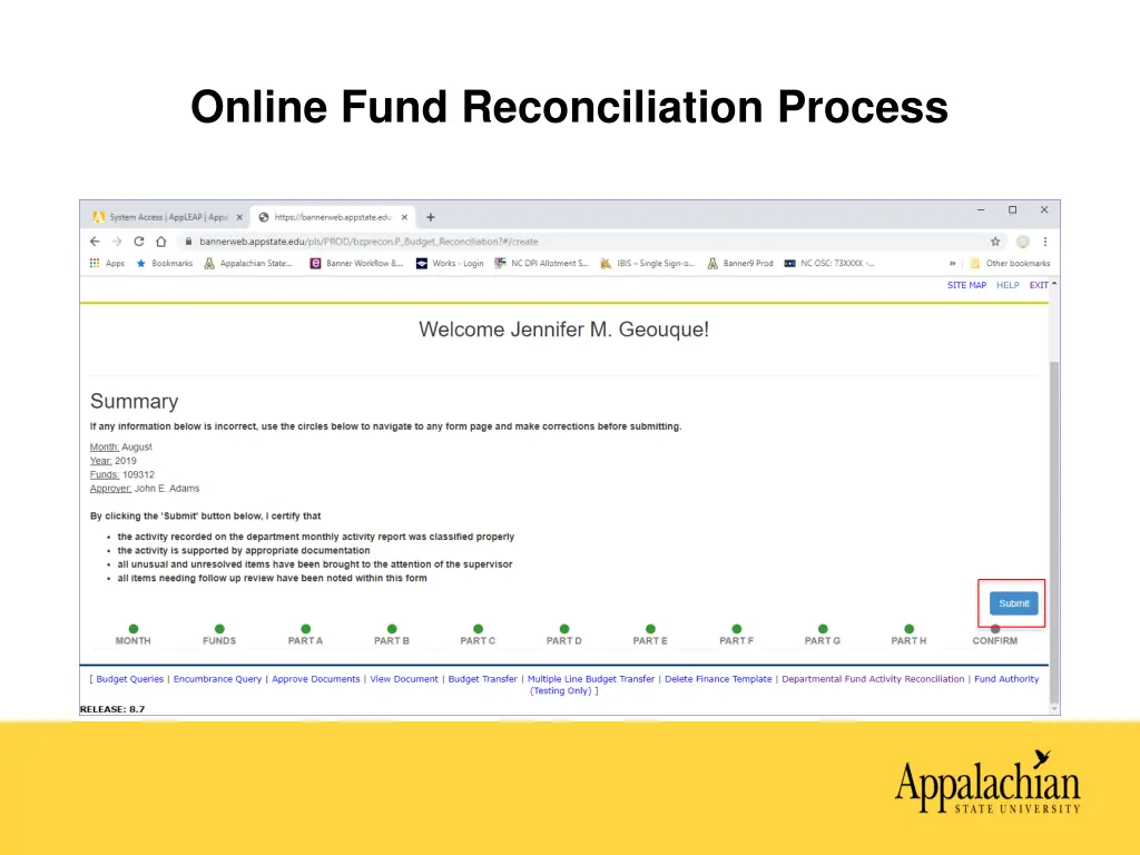 online fund reconciliation process 16