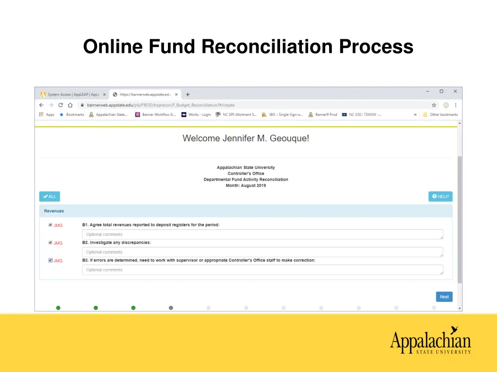 online fund reconciliation process 9