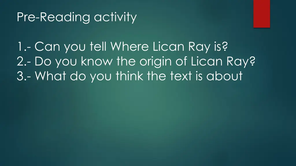pre reading activity