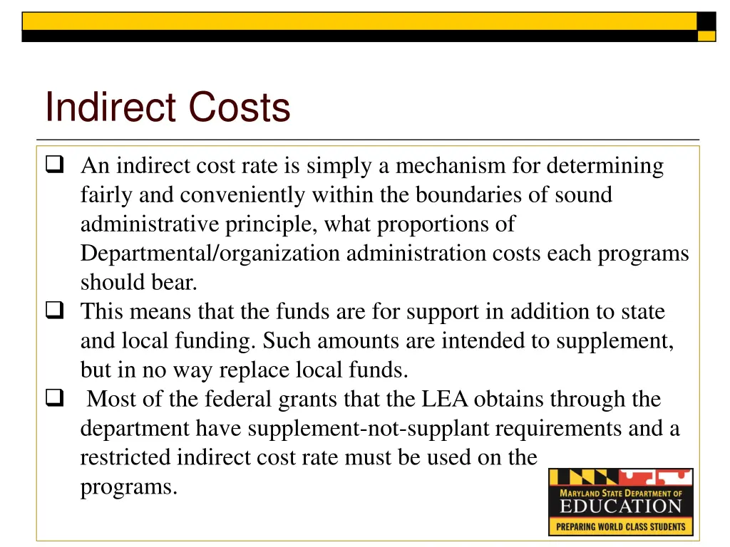 indirect costs 1