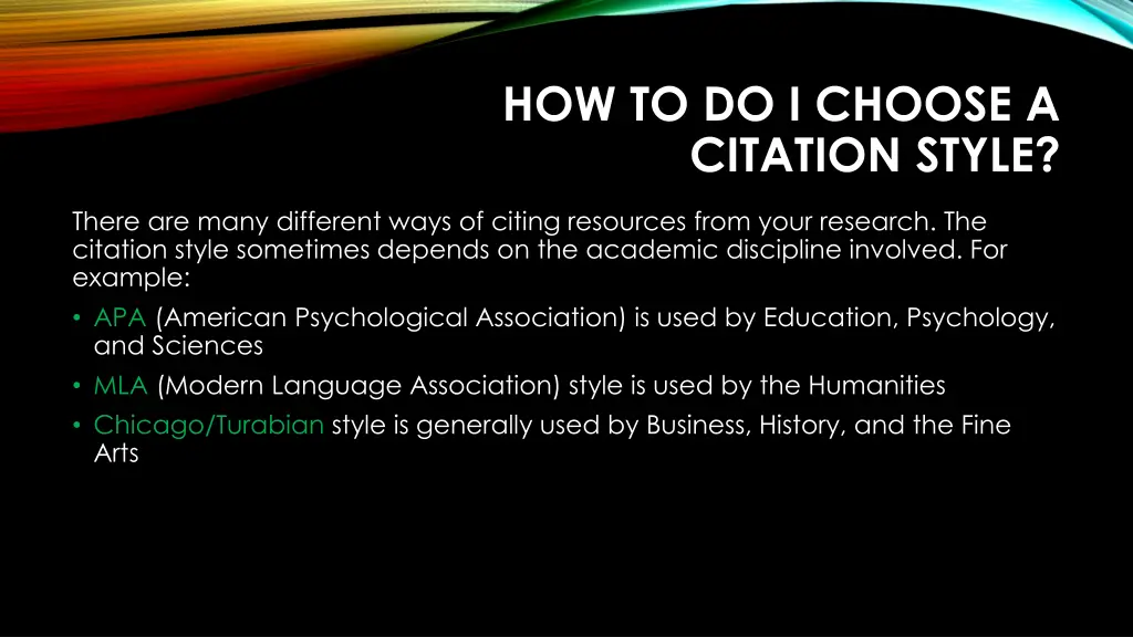 how to do i choose a citation style
