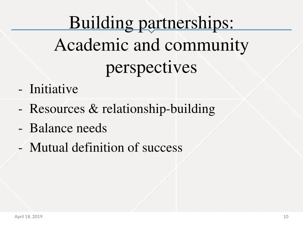 building partnerships academic and community