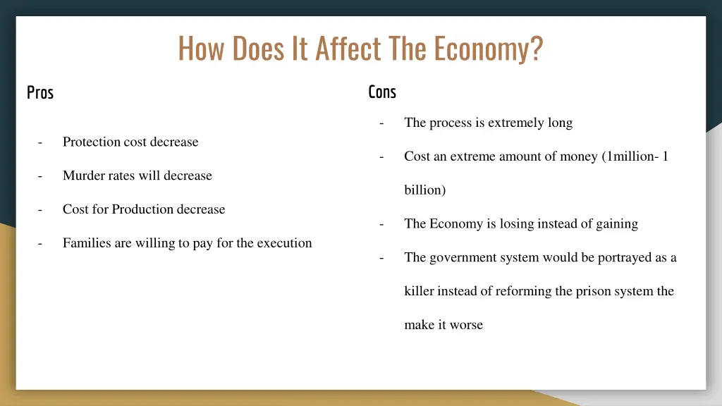 how does it affect the economy